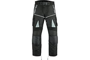 RIDEX CMT1 Mens Biker Motorbike Motorcycle Trouser Wind/Waterproof with Armours (W32L34) Black