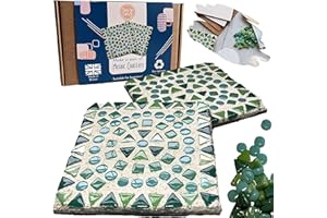 Crafty You Crafty Me - Mosaic Coaster Craft Kits for Adults (Green), Craft Gifts Made in UK