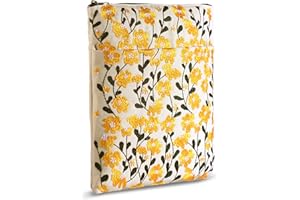 LParkin Daisy Flower - Custodia per libro con cerniera per lettori, regalo per gli amanti dei libri, tessuto lavabile da 23 * 27cm, colore giallo margherita