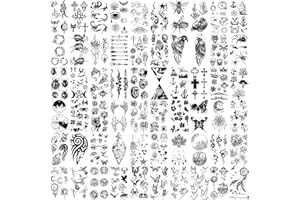 KAIETEUR Tatuajes Temporales 60 Hojas - Tatuaje falso Pequeño Resistente al Agua, Fores, Coronas, Estrellas, Animales, Mariposas, Colección, Tatuajes para Niños, Adultos, Hombres y Mujeres