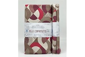 Riad Arredo Telo Arredo Copridivano Copritutto Moderno - Granfoulard Arredo Copriletto in Cotone Varie Fantasie - Tela Robusta Resistente Made in Italy (Copenaghen Bordeaux, 1 Piazza - 170x280 cm)