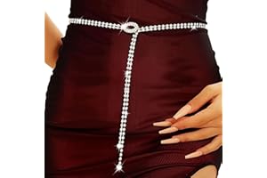 NHQZ 1 Pieza Cinturón de Cadena de Metal Plata Estilo Occidental, Cinturón de Cadena Plata para Mujer