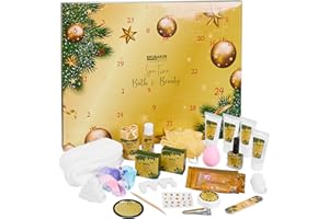 ‎BRUBAKER BRUBAKER Cosmetics Beauty Adventskalender 2025 - der XXL Wellness Weihnachtskalender für Frauen und Mädchen - 24 x Körperpflege Produkte & Spa Accessoires - Gold