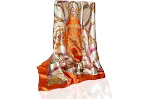 GLORIS Silk Scarf Women's Elegant 90 x 90 cm Silk Scarf Hair Silk Scarf Women's Silk Elegant Satin Scarf Neckerchief Silk Women's Bandana Scarf Headscarves Women's Neck Scarf