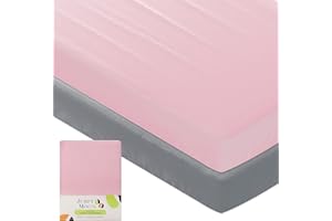 JUMPY MOO'S JM Premium 2 prześcieradło z gumką 60 x 120 dla niemowląt, 100% bawełna, miękkie, trwałe i oddychające 145 g/m², prześcieradło z głębokimi kieszeniami 15 cm, prześcieradło dla niemowląt (różowe i
