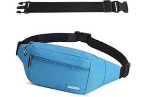 GERIINEER Marsupio Sportivo con Cintura Regolabile Estesa 30 cm, Marsupio Running Uomo Donna, Impermeabile Marsupio Portasoldi per Corsa Ciclismo Escursione Campeggio (Blu)