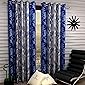 Fashion String 2 Pieces Door Curtain Set, 7 feet Long,Blue
