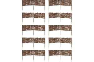 MC.Sammler Panneau en Saule tressé Palissades en Bois 16 Dimensions Hauteur: 20 cm Longueur: 100 cm clôture de Jardin 10 pièces