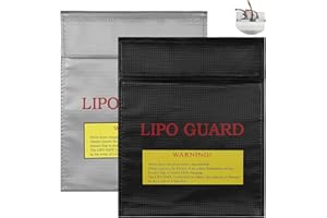 Huiguli 2 Pcs Lipo Batteria Protezione Borsa 30 x 23 CM, Borsa Documenti Ignifuga, Borsa a Prova di Fuoco, Lipo Safe Bag per Ricarica e Trasporto Sicuri, Deposito Contante Gioielli