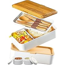 Portapranzo - Bento box 1400 ml - Per adulti e bambini - Portapranzo con scomparti e posate - Plastica - Adatto al microonde - A tenuta stagna - Rosa