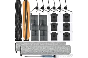 ‎BLUEARKS Bluearks 22 Stück Zubehör für Dreame Aqua10 Ultra Roller und Aqua10 Ultra Roller Complete Saugroboter,Bestehend Aus 1 Hauptbürste,2 Rollenmopp-Pad,4 HEPA Filtern,6 Seitenbürsten,6 Staubbeutel