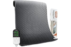 YUZONC Poduszka grzewcza z automatycznym wyłączaniem i 6 poziomami temperatury, 80 x 60 cm, poduszka grzewcza na plecy, kark, ramiona, brzuch, szybkie nagrzewanie, można prać w pralce