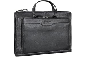 STILORD 'Silvano' Porte Document professionnel en Cuir Sacoche Vintage 13,3 pouces sac ordinateur homme femme cuir zippé porte documents a4 conferencier
