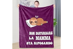 Shoppawhile Regalo Mamma Compleanno Idee Regali Mamma Flanella Bradipo Coperta 130 x 150cm Festa della Mamma Idee Regalo Mamma Natale