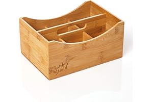 Bambuswald© Organizer da Scrivania, 100% Bambù, Contenitore Sostenibile ed Ecologico, Portamatite, ca. 25x18x12 cm