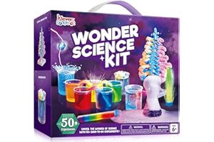 KLEVER Kits 50+ Expériences Scientifique pour Enfants,Jeux pour Enfants Chimie Enfant, Science et Jeu, Cadeau Garcon 10 Ans, Jouet Garcon 7 Ans Arbre de Cristal, Jouets éducatifs Scientifiques