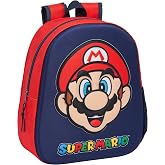 Super Mario &ndash; School Backpack, with 3D Design, Adaptable to Cart, Ideal for Children of Different Ages, Comfortable and Versa