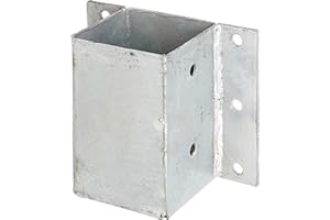 Alberts 208738 Pfostenträger für L- und U-Steine o. Mauern | zum Anschrauben | feuerverzinkt | 91 x 91 mm