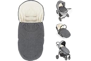 Zamboo Sacco Coprigambe Passeggino Universale per Carrozzina ed Ovetto - Sacco Passeggino Invernale 2in1 in Pile con Tasca - Grigio