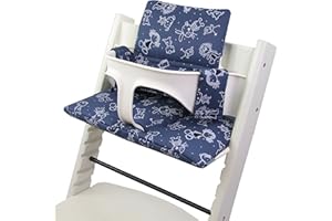 BABYS-DREAMS BambiniWelt - Cojín de asiento para trona Stokke Tripp Trapp, en 20 colores, asiento de 2 piezas, funda de repuesto Marine W. Figuren