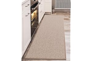 Color&Geometry Alfombra Cocina Lavable Antideslizante, 43.5 x 150 cm Alfombra Moderna Resistente a Las Manchas para Cocina, Comedor, Lavadero y Pasillo, Beige