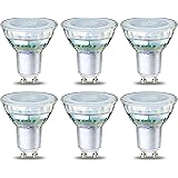 Amazon Basics LED GU10 Spotlight Bulb, 4W (equivalent to 50W), Clear Filament, Non Dimmable - Pack of 6