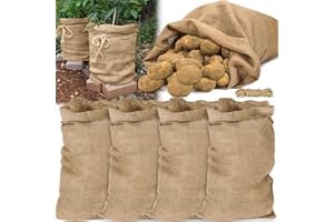 Vleuexe Juego de sacos de yute de 105 x 60 cm, universal, capacidad de carga de 50 kg, saco de yute, para plantas, sacos de patatas de 100% yute, resistentes (5, talla única)