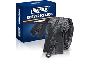 NEUFELD® Reißverschluss in Dunkelblau 75cm [inkl. GRATIS Stecknadeln & Maßband] - Reissverschluss für Jacken, Taschen, Bettwäsche - Zipper