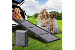 BIRDSTYLER Speuni Dog Ramp for Cars,170Cm Folding Dog with Pet Blanket, Anti-Slip Surface, Pet Stairs Ramp for Medium & Large Up to 116Kg Get Into a Car, SUV, Truck