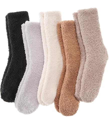 5 Paia Calzini Invernali Donna Soffici In Pile Corallo | Extra Spessi E Morbidi Per Casa, Maternità E Relax | Antiscivolo E Termici