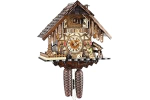 Orologio a cucù originale della foresta nera, in vero legno, meccanismo a 8 giorni, certificato VDS, Eble, casa della foresta nera, 35 cm, 22293