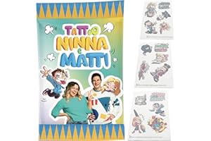 NINNA e MATTI Bustine di Tatuaggi Temporanei per Bambini, Ogni bustina contiene 15 Tatuaggi