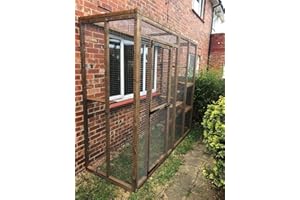 4Wire Catio. 3 Sided Lean to - 6ft x 3ft x 7ft5" Mesh Run with a Door.