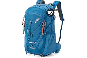 Terra Peak Wanderrucksack 30L Flex 30 Premium mittelgroß mit Rückenbelüftung, Regenschutzhülle & Trinksystem-Halterung - Trekkingrucksack aus atmungsaktivem 3D Air Mesh - Outdoor Daypack mit Hüftgurt