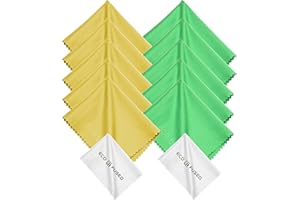 Eco-Fused Ściereczki z Mikrofibry do Czyszczenia - 12 szt. - Idealne do Czyszczenia Okularów, Okularów, Soczewek Aparatów, iPada, Tabletów, Smartfonów, iPhone'ów, Telefonów z Systemem Android