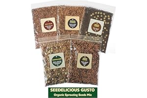 Verdant Republic Organic Sprouting Seeds Mix – SEEDELICIOUS Gusto (5 Assorted Packs) 250g | Healthy Superfood in Convenient Packs | Over 15 Vegetable - Legumes - Grains Varieties| Easy to Sprout