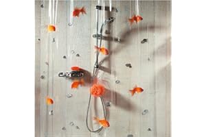 Spirella Złota rybka pomarańczowa plastikowa zasłona prysznicowa 100% PCW przezroczysta pomarańczowa 180 cm x 200 cm