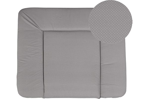 roba Matelas à Langer Nettoyable 85 x 75 cm Dotty - Bords Rehaussés - pour Table à Langer - Sans Phtalate - Motif à Pois Gris