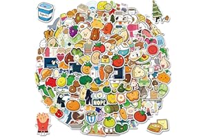 FOCRI 150 Uds. Pegatinas de reconocimiento para niños, lindas frutas y verduras de dibujos animados paquete de pegatinas para botella de agua bicicleta portátil equipaje