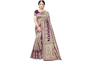 Sidhidata Damen Jacquard Seide Sari mit Blusenteil