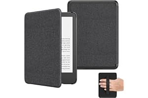 MoKo Funda para Nuevo Kindle de 6" (11ª Generación-2024/2022), Funda Ligera con Correa de Mano Auto Sueño/Estela para e-Reader Kindle 11ª Generación 2024, Denim Negro