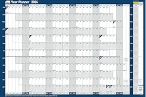 Sasco 2024 Yearly Wall Planner Set, Board Mounted Whiteboard Style Dry Erase Calendar, Large Wall Planner with Dry Erase Pen & Stickers, Wall Chart & Office Notice Board, Blue, 915 x 610mm, 2410214