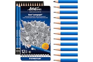 STAEDTLER Mars Lumograph 100 Ritpennor grafit – 12-pack, metallask