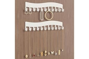 Josmimic Necklace Holder Wall Organizer (White)