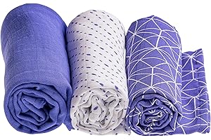 Urban Kanga Teli Mussola Neonati 70 X 70 cm Oekotex Confezione da 3 (Iris Geo)