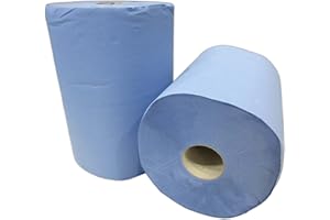 ‎FAMA GBR 2x Putzrolle blau 2-lagig jew. 500 Blatt gesamt ca. 1000 Blatt ca. 36x36 cm perforiert saugstark Reinigungstücher Putzpapier Wischtücher