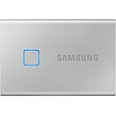Samsung Portable SSD T7 Touch, 2 TB, USB 3.2 Gen.2, 1.050 MB/s Lesen, 1.000 MB/s Schreiben, Externe SSD Festplatte mit Finger