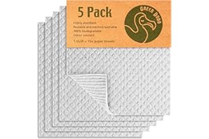 GREEN DODO Paño de Cocina Sueco | Paños de Esponja de celulosa biodegradables, ecológicos y sostenibles | Paño de Limpieza de Cocina Absorbente y sin olores | Esponja ecológica de Cocina Reutilizable…