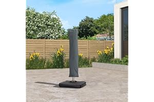 PURPLE LEAF M-size Cantilever Parasol Cover UV Resistant Outdoor Offset Garden Umbrella Cover with Zipper and Rod for Patio, Grey