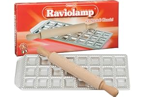 CucinaPro - Ravioli Maker da 24 posti, Acciaio Inossidabile e Legno, Manuale